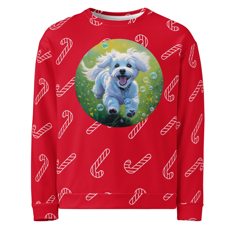 PugMug Custom Bichons Frise Ugly Christmas Sweatshirt