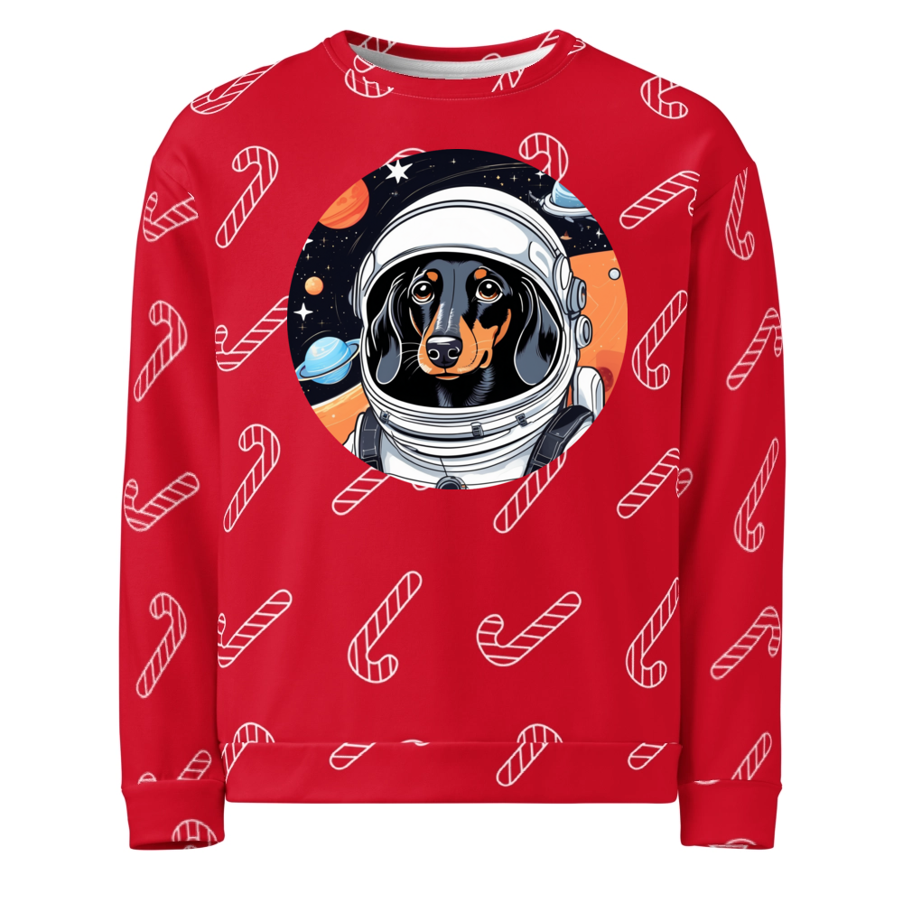 PugMug Custom Black Dachshund Ugly Christmas Sweatshirt