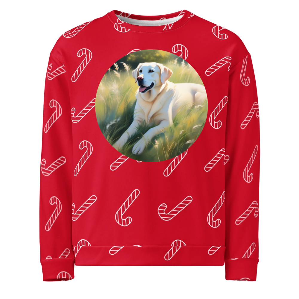 PugMug Custom White Labrador Retriever Ugly Christmas Sweatshirt