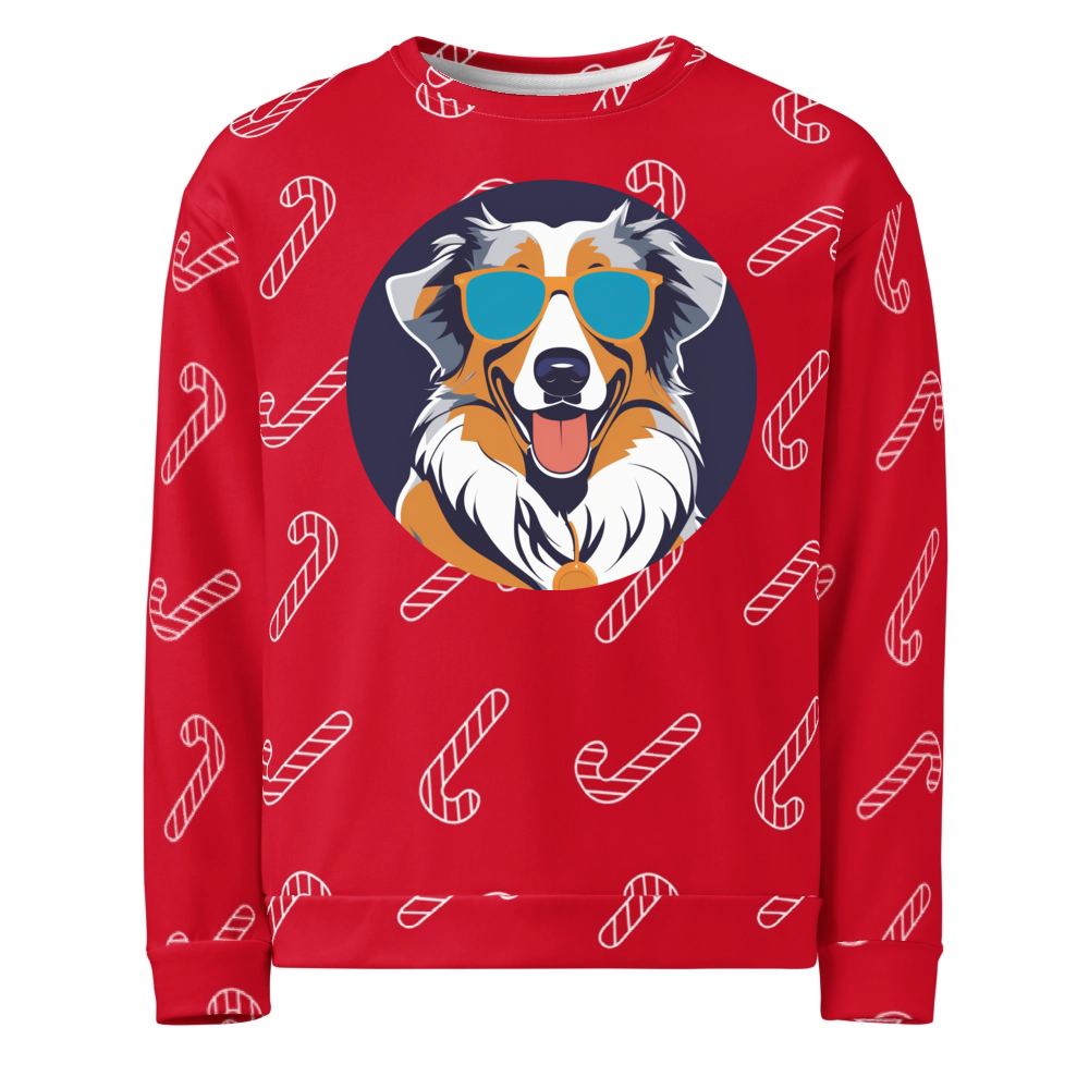 PugMug Custom Australian Shepherd Dog Ugly Christmas Sweatshirt