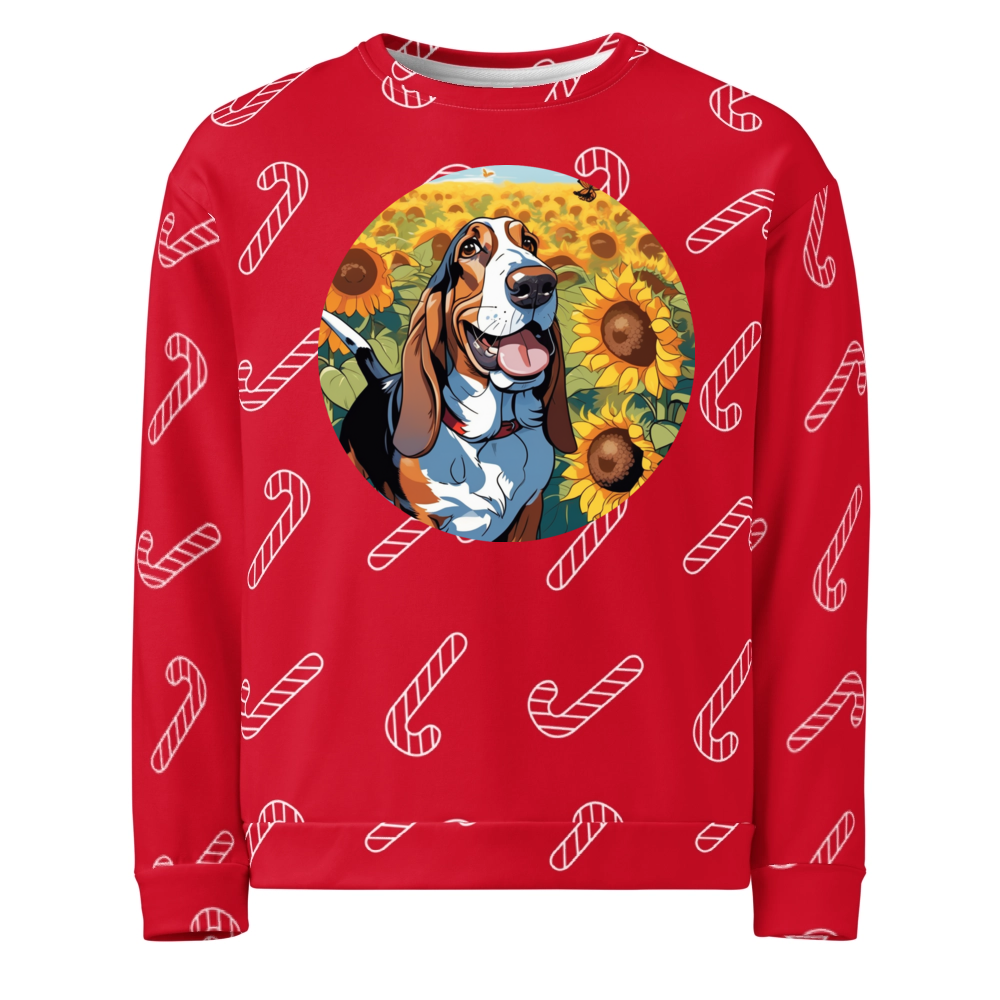 PugMug Custom Basset Hound Ugly Christmas Sweatshirt