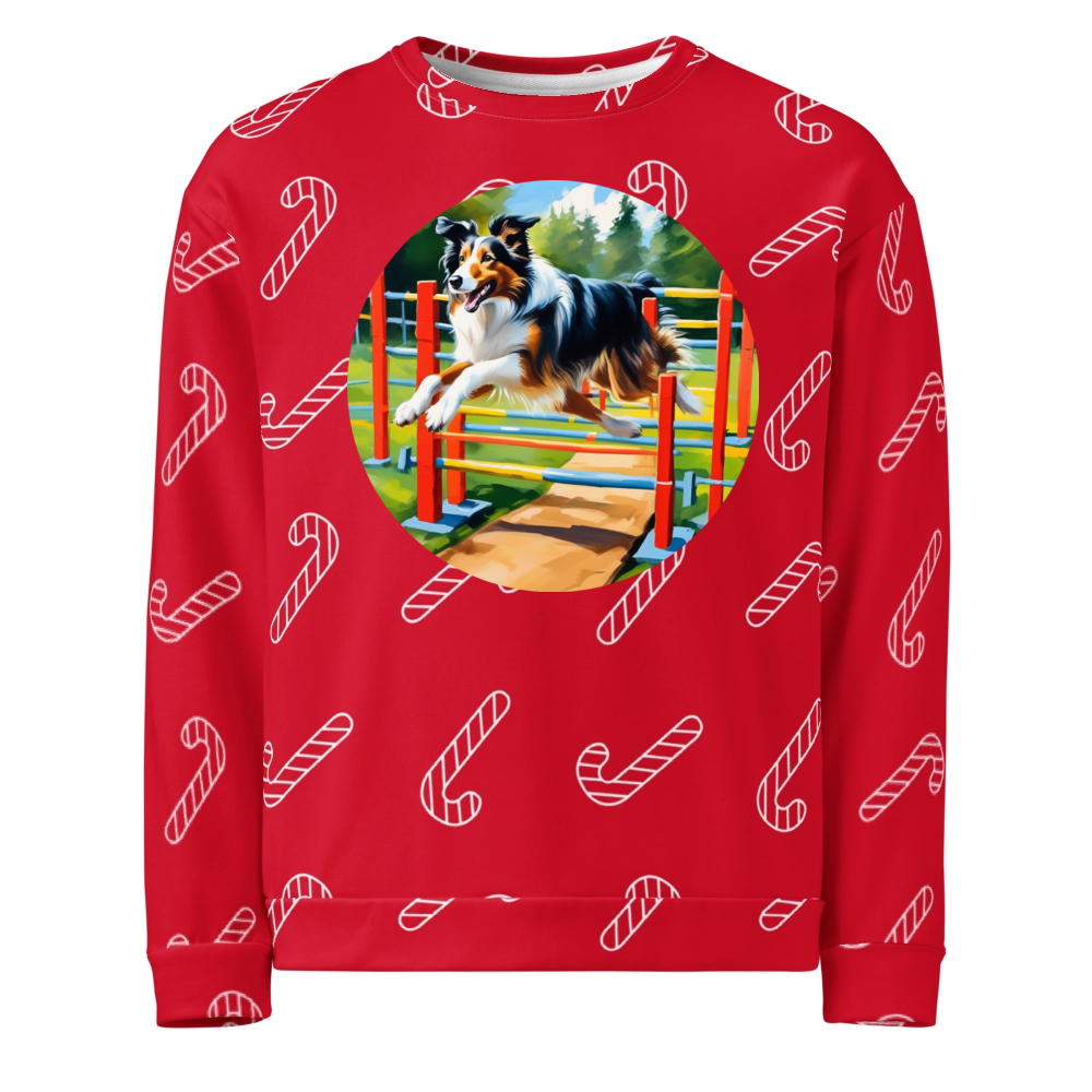 PugMug Custom Collie Ugly Christmas Sweatshirt