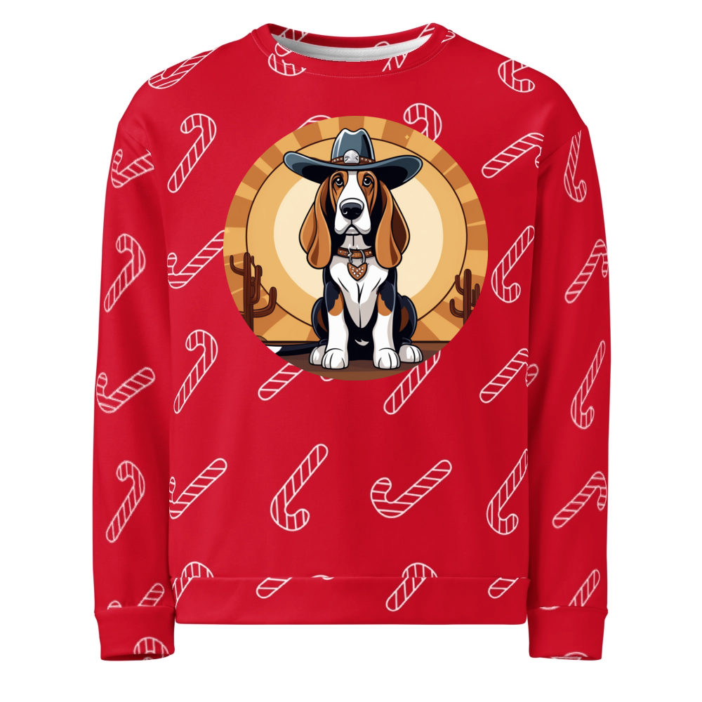 PugMug Custom Basset Hound Ugly Christmas Sweatshirt