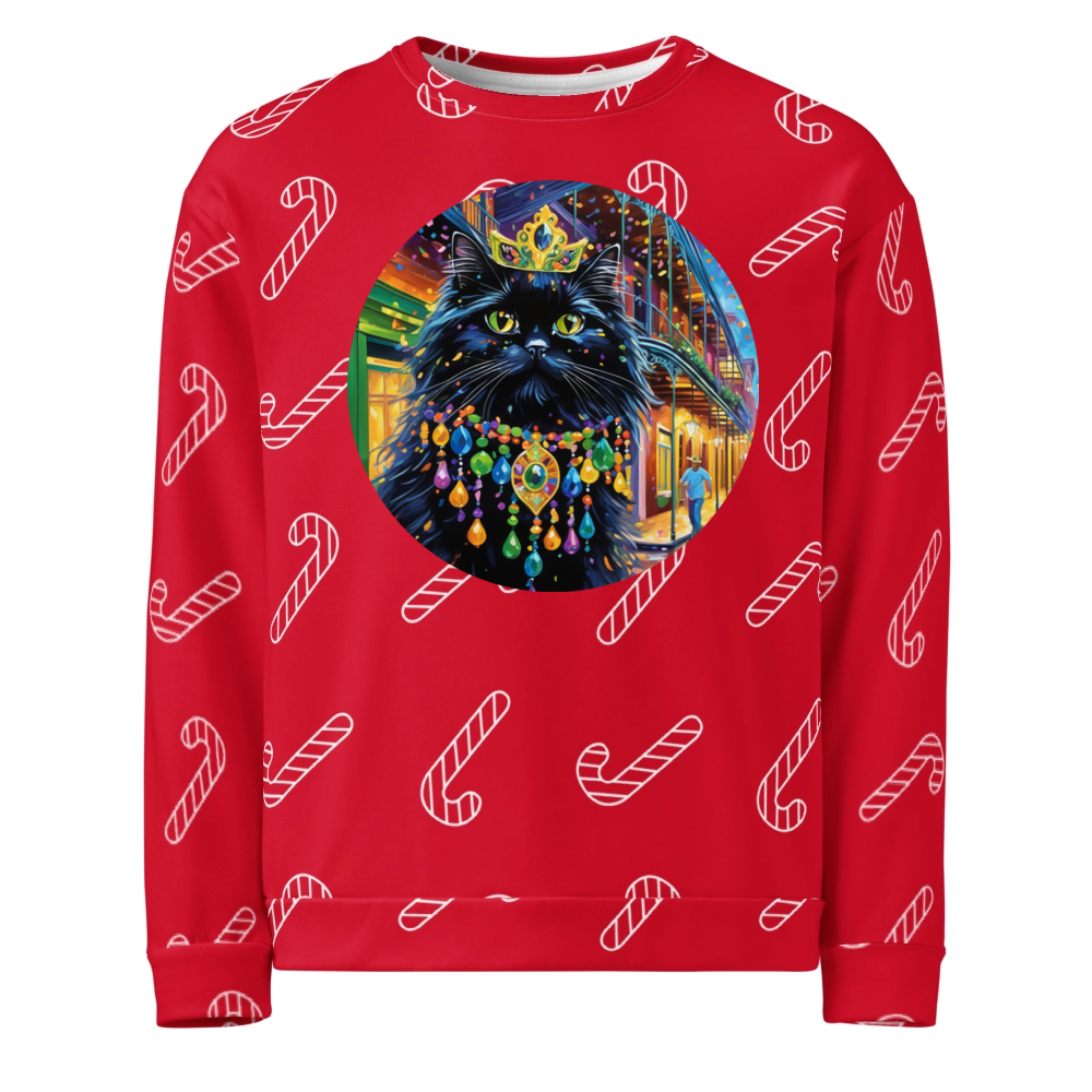 PugMug Custom Black Persian Cat Ugly Christmas Sweatshirt