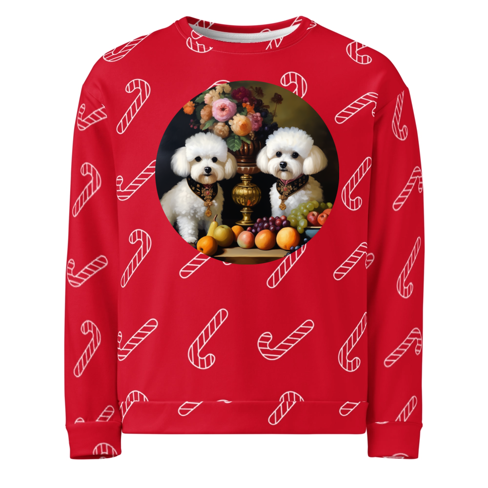 PugMug Custom Bichons Frise Ugly Christmas Sweatshirt