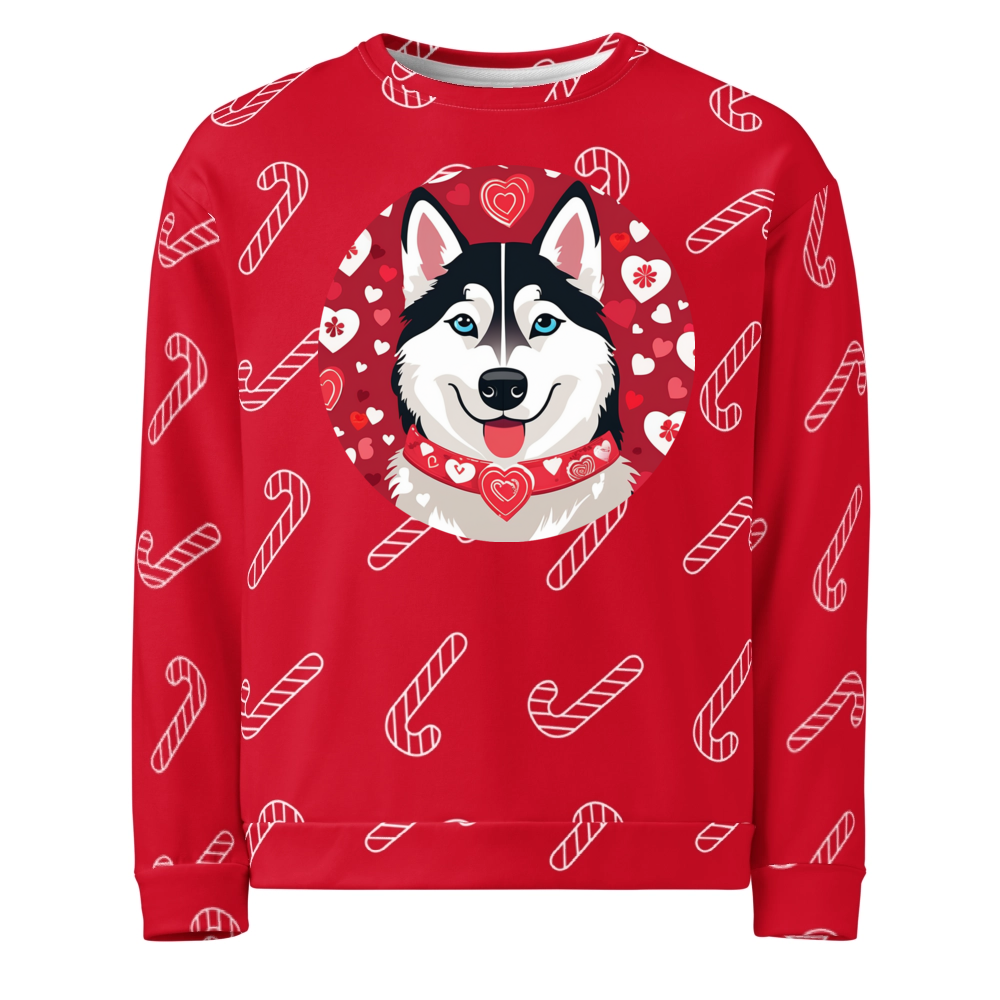 PugMug Custom Siberian Husky Ugly Christmas Sweatshirt