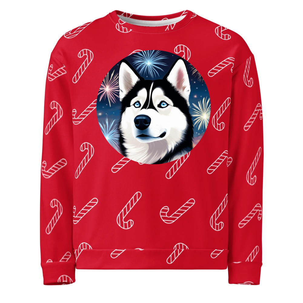 PugMug Custom Siberian Husky Ugly Christmas Sweatshirt
