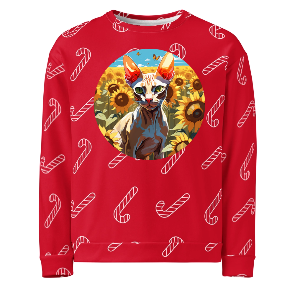 PugMug Custom Tabby Sphynx Cat Ugly Christmas Sweatshirt