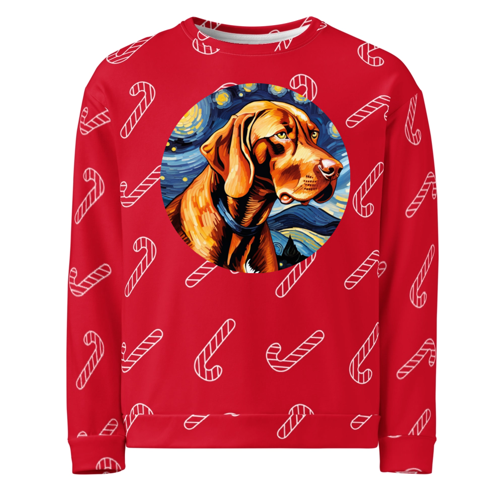 PugMug Custom Vizsla Ugly Christmas Sweatshirt