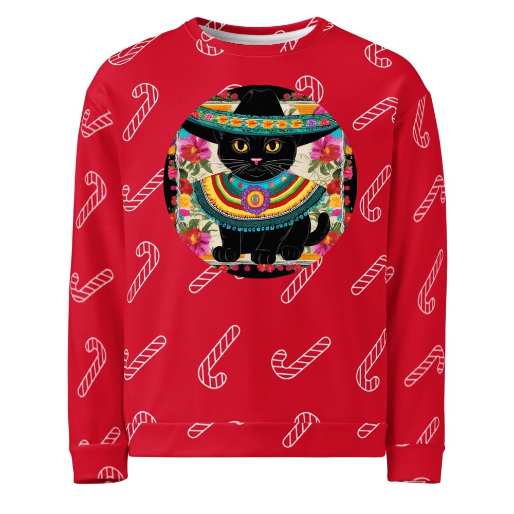 PugMug Custom Black Exotic Cat Ugly Christmas Sweatshirt