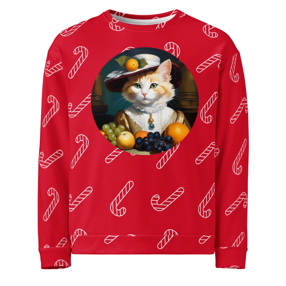 PugMug Custom White Companion Cat Ugly Christmas Sweatshirt