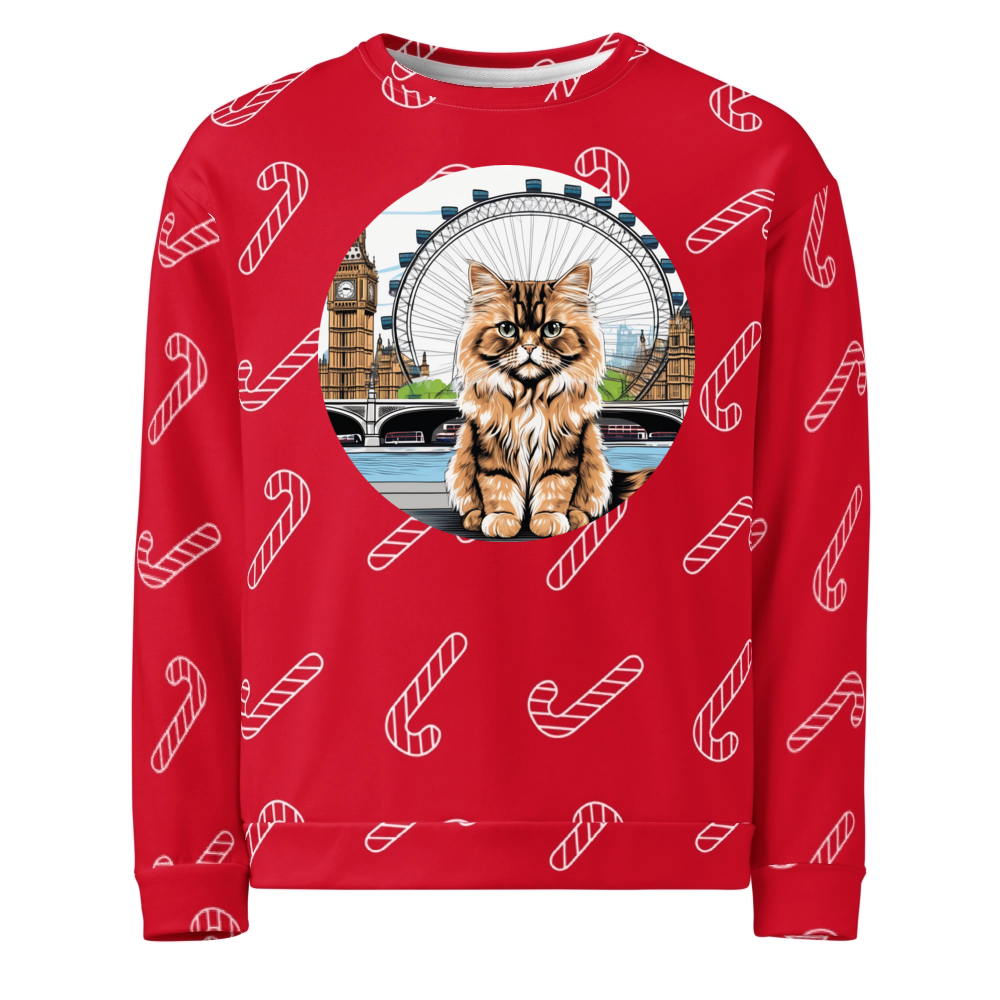 PugMug Custom Tabby Persian Cat Ugly Christmas Sweatshirt