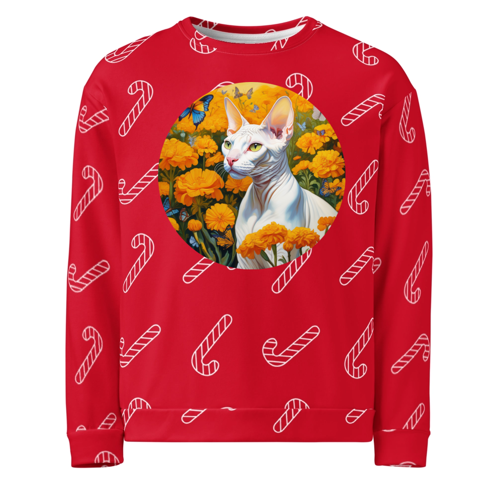 PugMug Custom White Sphynx Cat Ugly Christmas Sweatshirt
