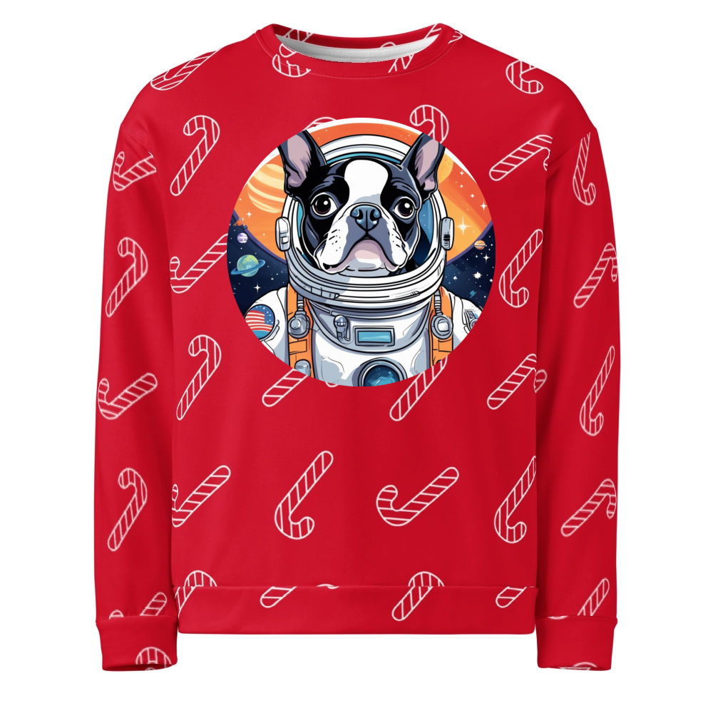 PugMug Custom Boston Terrier Ugly Christmas Sweatshirt