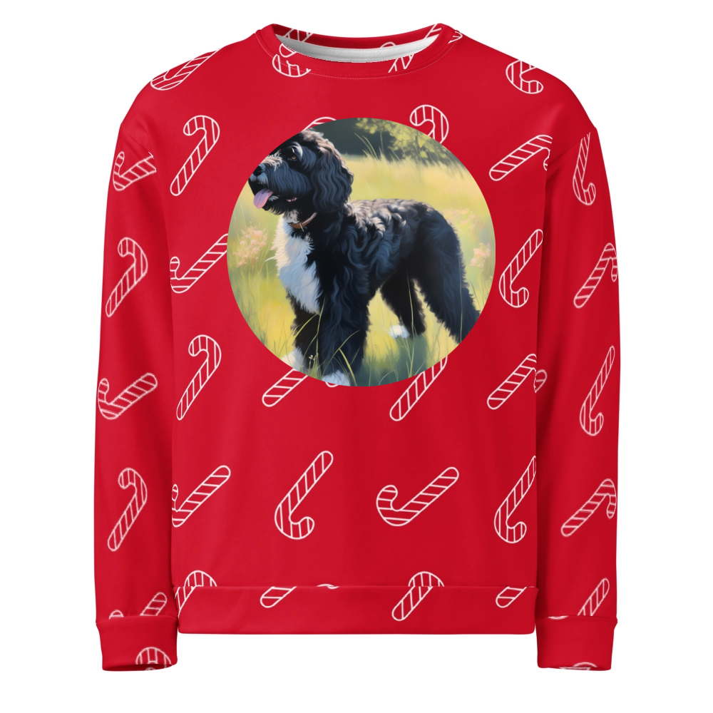 PugMug Custom Portuguese Water Dog Ugly Christmas Sweatshirt