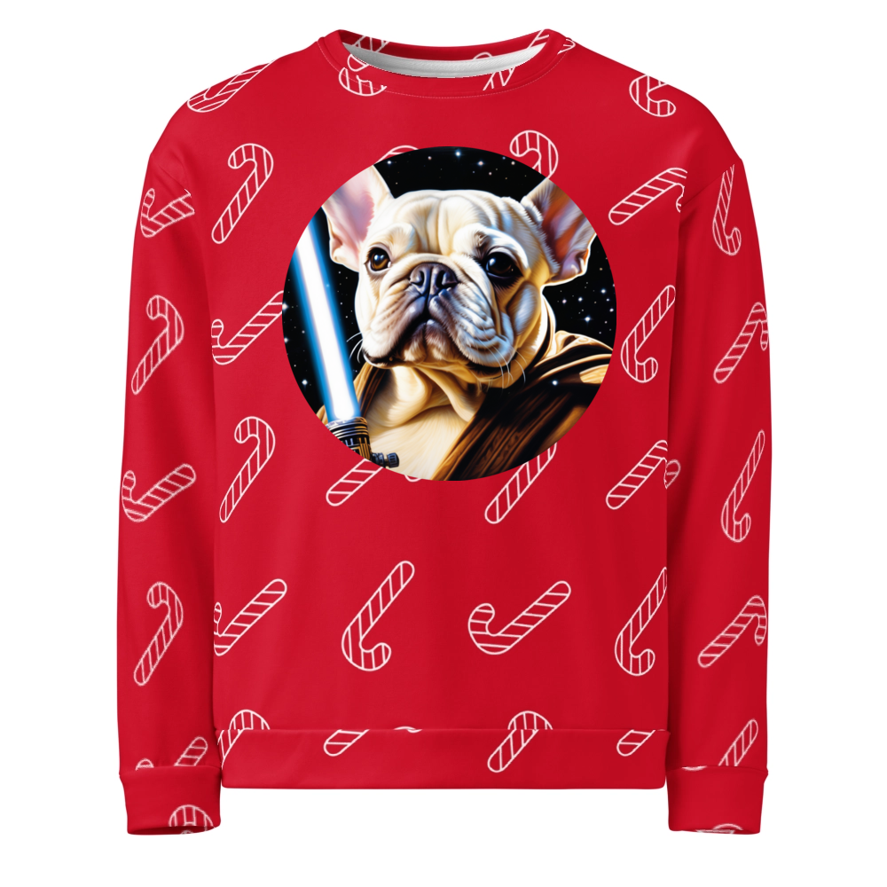 PugMug Custom White French Bulldog Ugly Christmas Sweatshirt