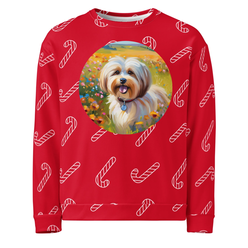 PugMug Custom Tan Havanese Dog Ugly Christmas Sweatshirt