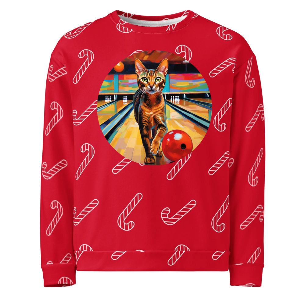 PugMug Custom Tabby Abyssinian Cat Ugly Christmas Sweatshirt