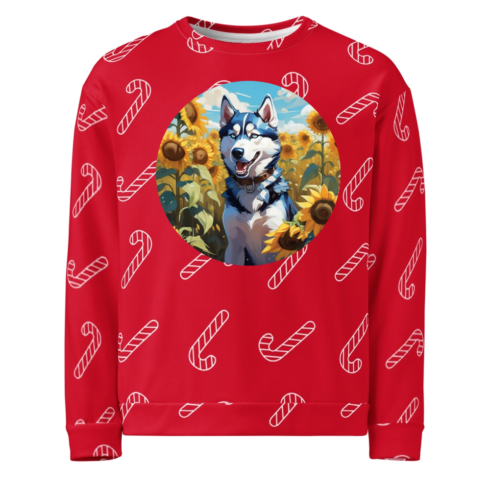 PugMug Custom Siberian Husky Ugly Christmas Sweatshirt