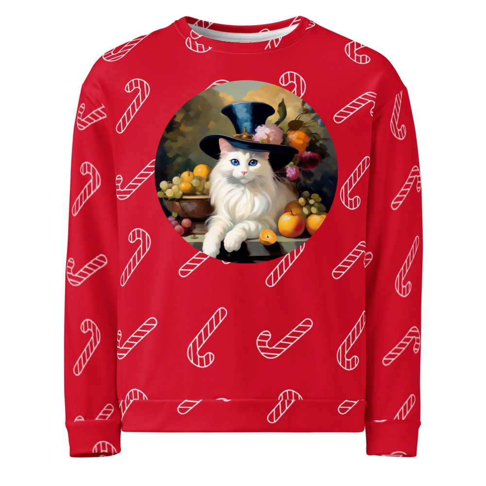 PugMug Custom White Ragdoll Cat Ugly Christmas Sweatshirt