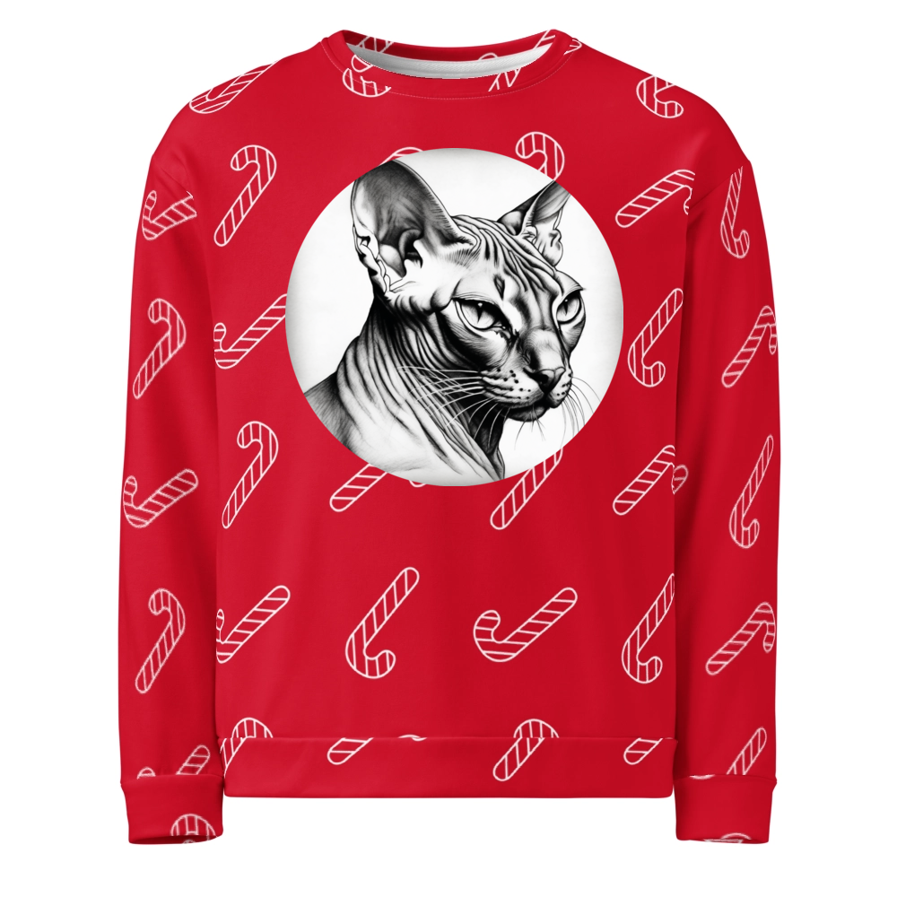 PugMug Custom Tabby Sphynx Cat Ugly Christmas Sweatshirt