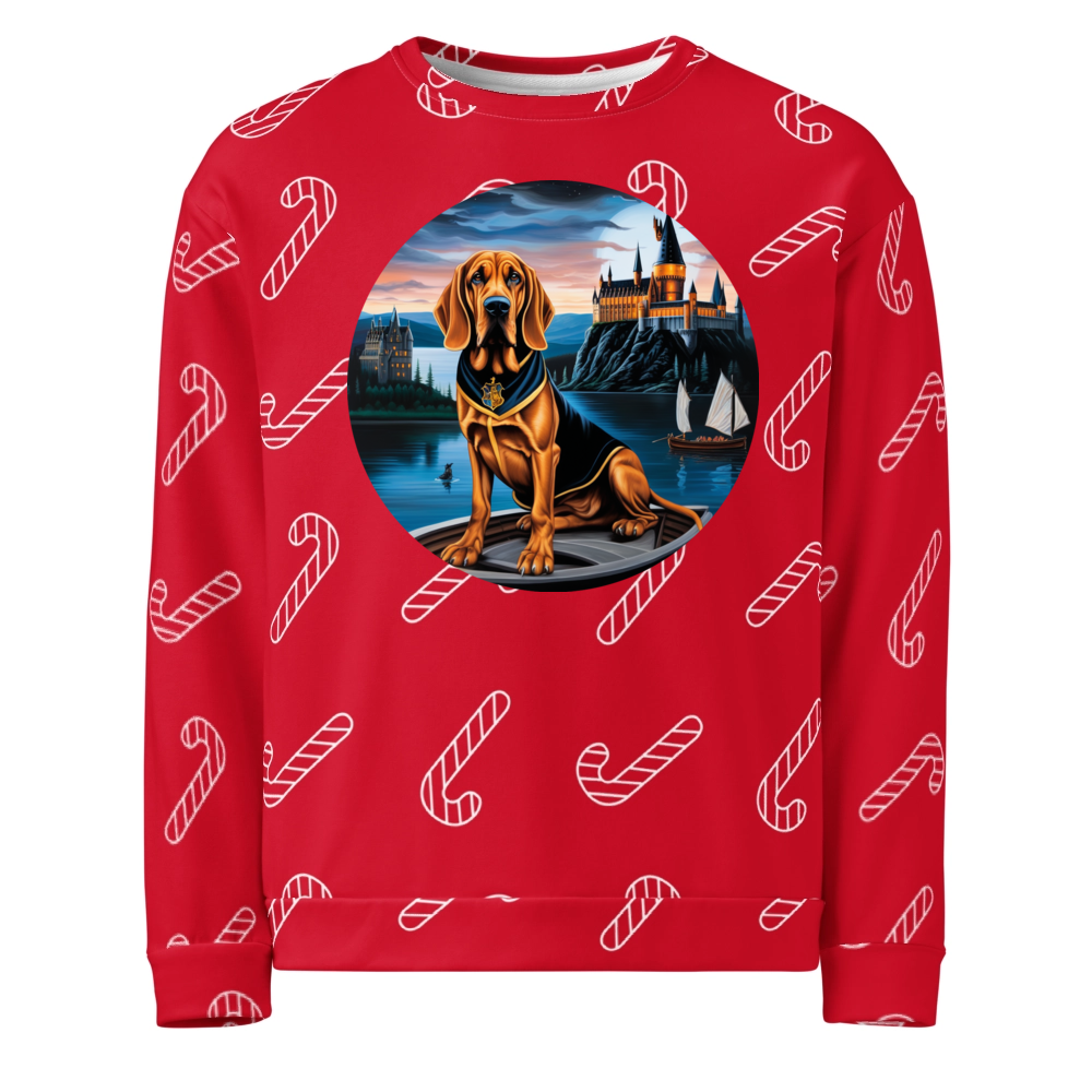 PugMug Custom Bloodhound Ugly Christmas Sweatshirt