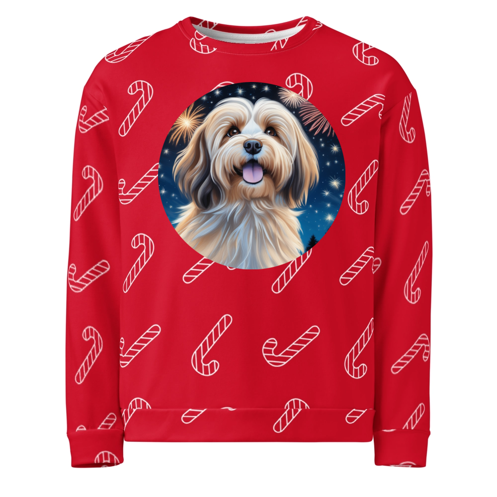 PugMug Custom Tan Havanese Dog Ugly Christmas Sweatshirt