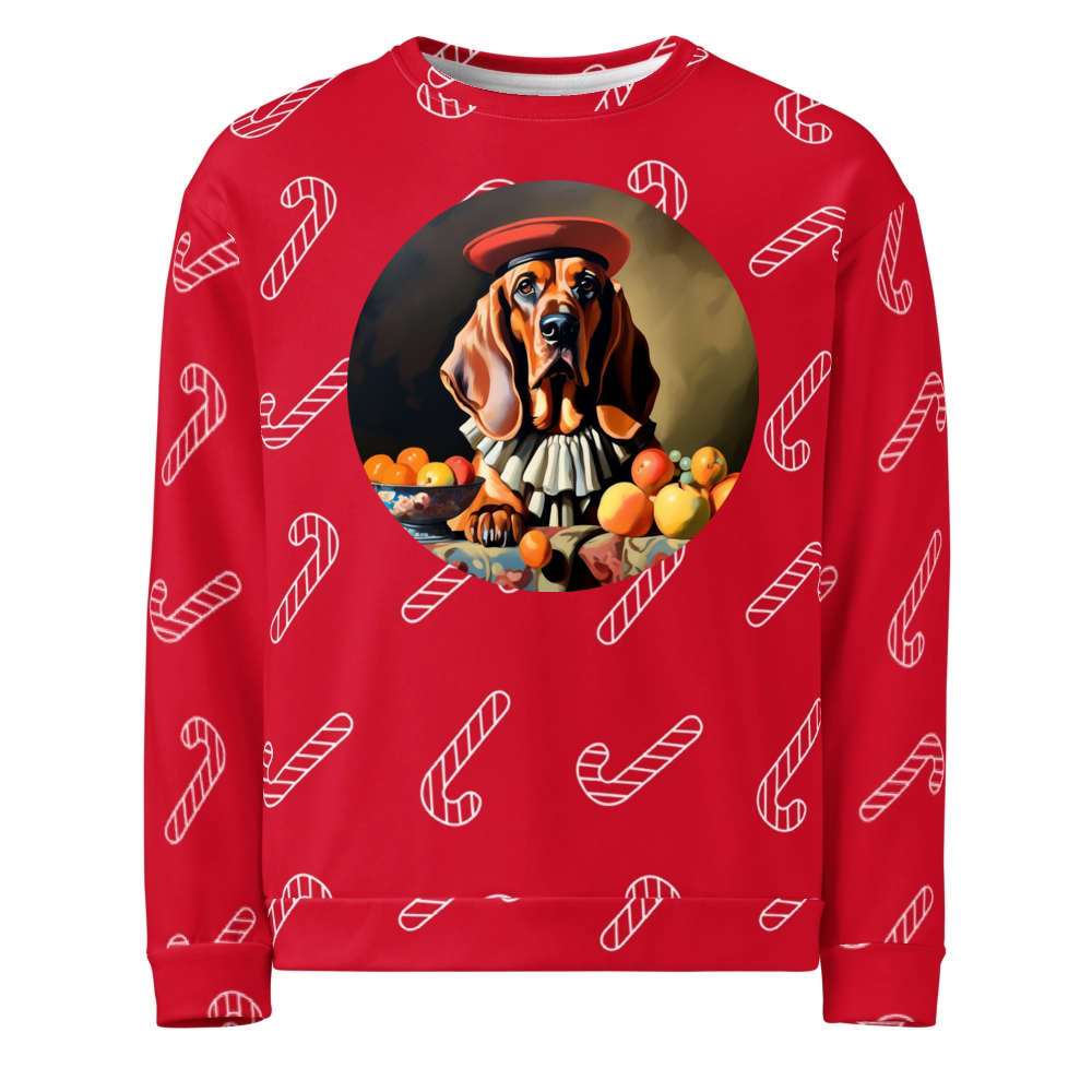 PugMug Custom Bloodhound Ugly Christmas Sweatshirt