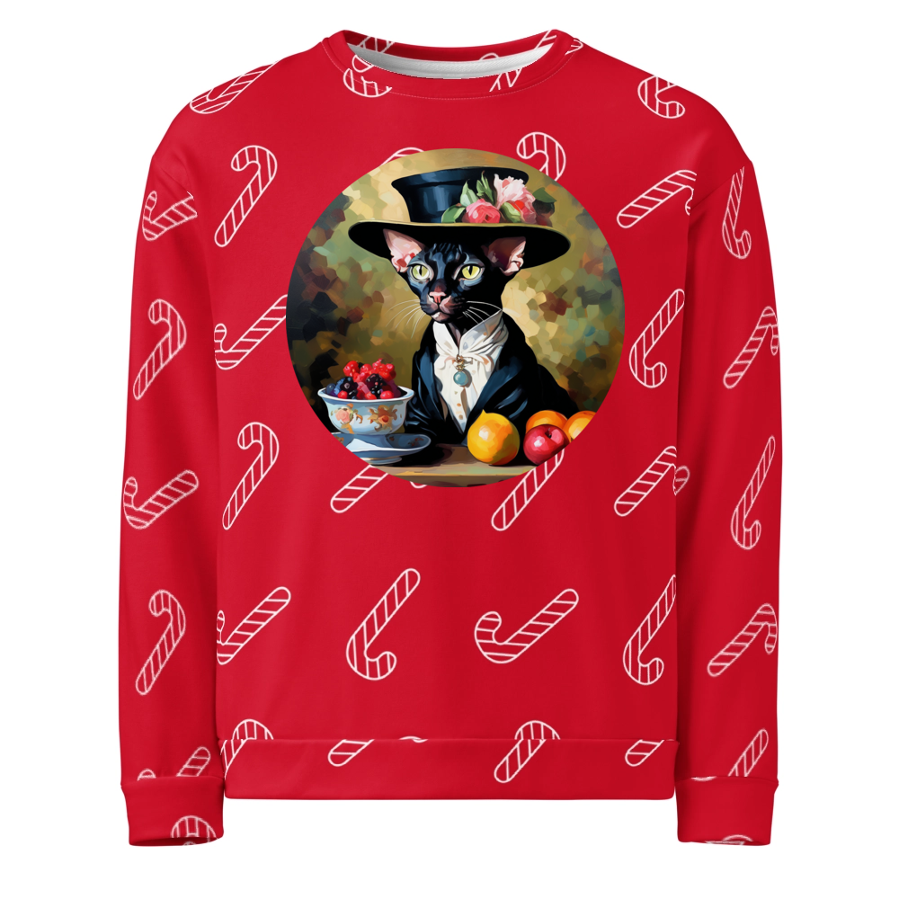 PugMug Custom Black Sphynx Cat Ugly Christmas Sweatshirt