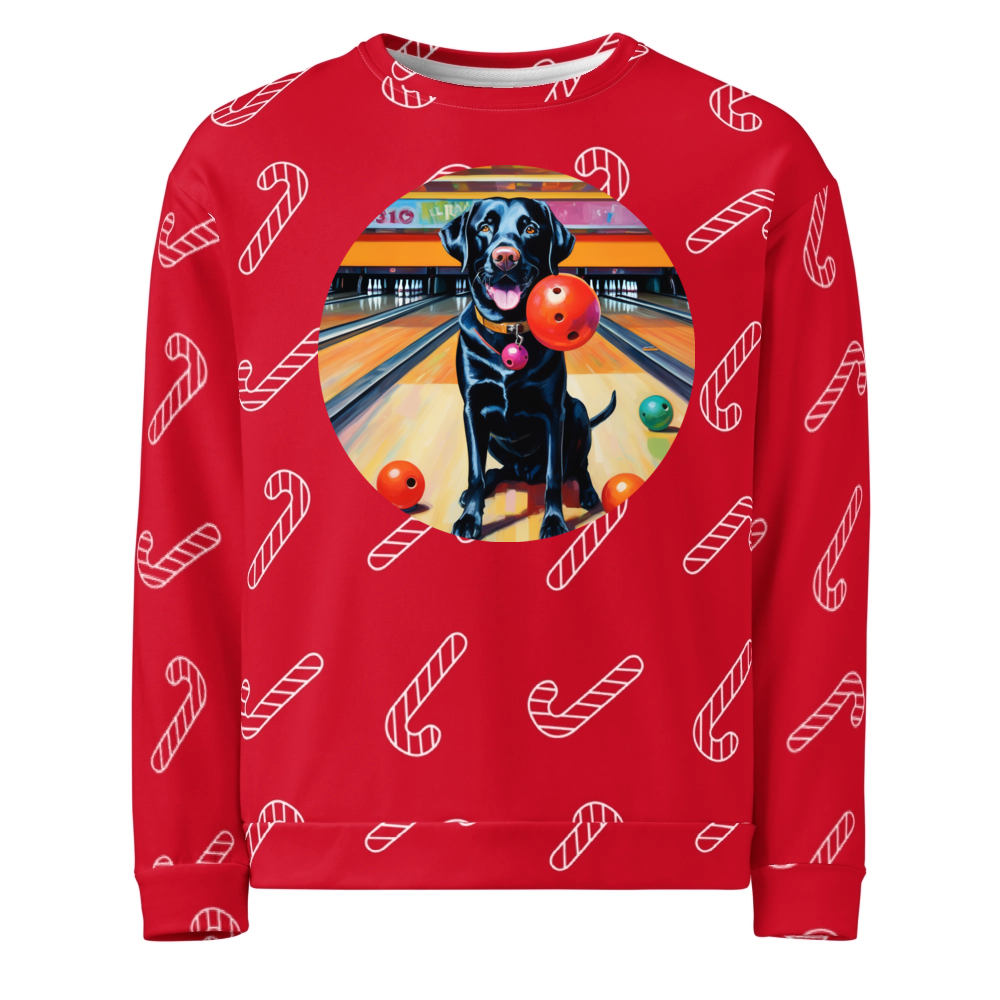 PugMug Custom Black Labrador Retriever Ugly Christmas Sweatshirt