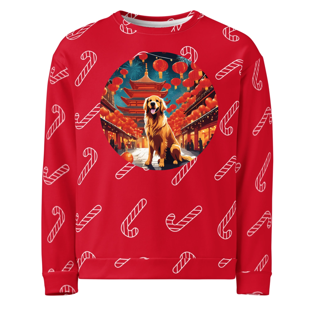 PugMug Custom Golden Retriever Ugly Christmas Sweatshirt