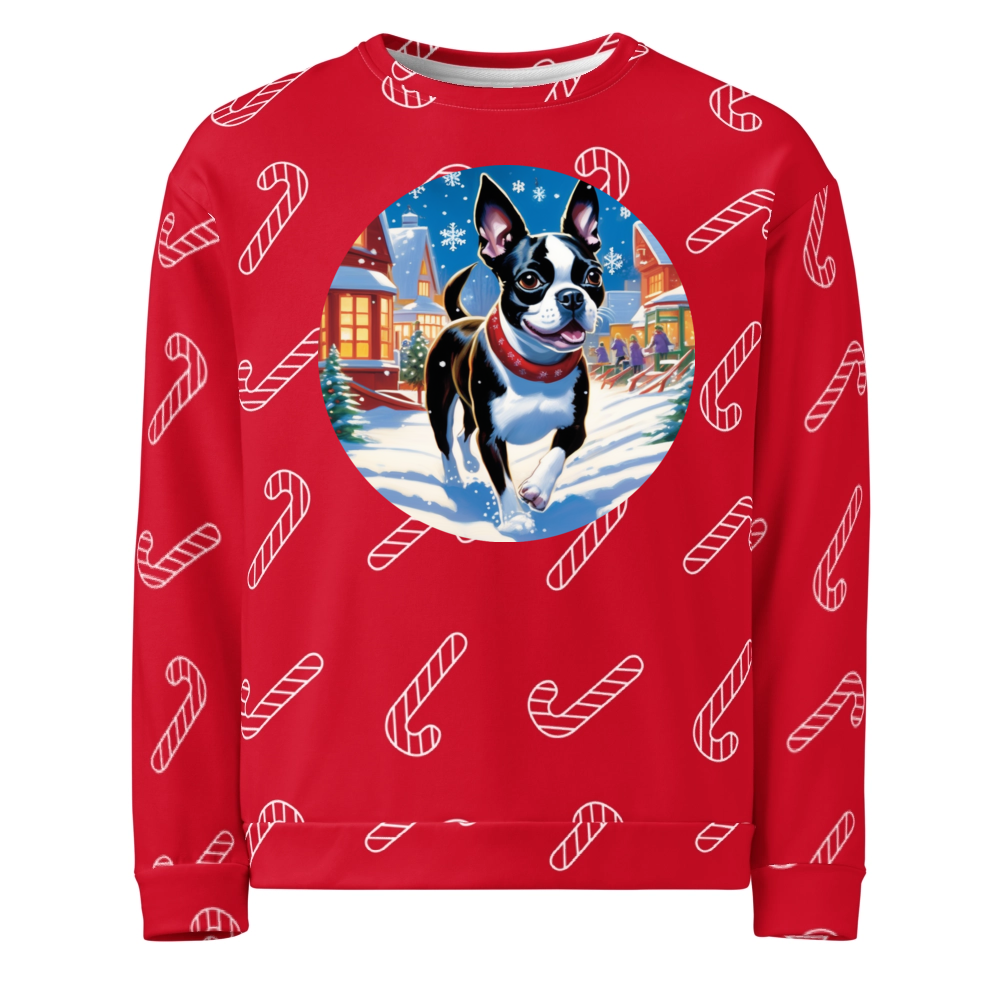 PugMug Custom Boston Terrier Ugly Christmas Sweatshirt