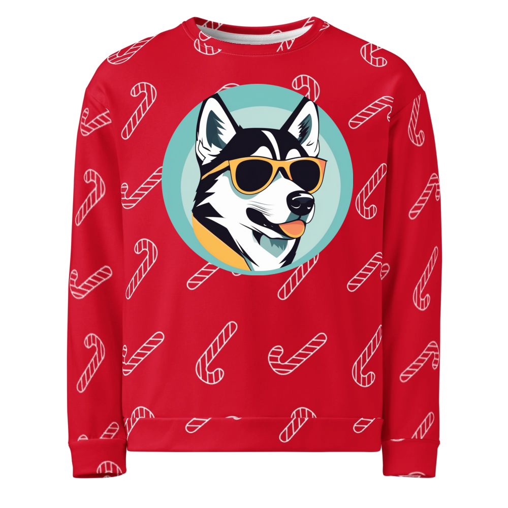 PugMug Custom Siberian Husky Ugly Christmas Sweatshirt