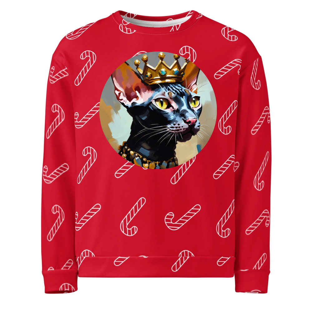PugMug Custom Black Sphynx Cat Ugly Christmas Sweatshirt