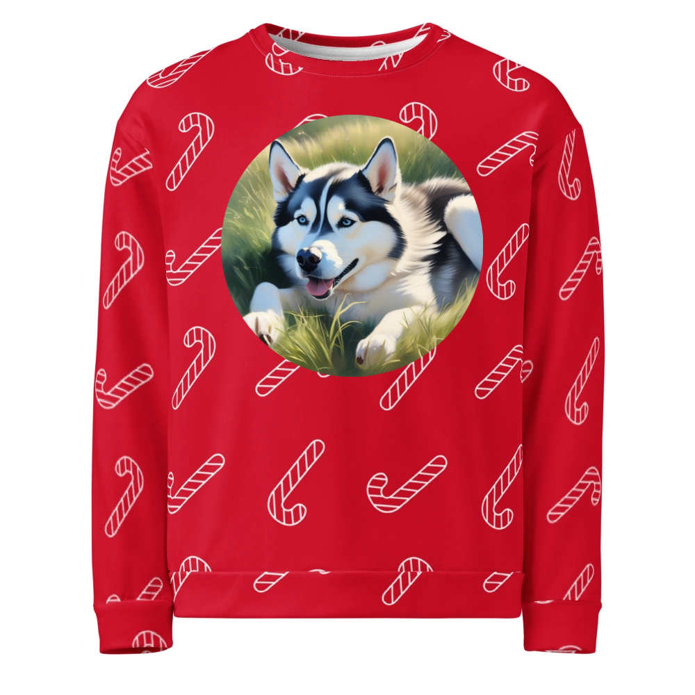 PugMug Custom Siberian Husky Ugly Christmas Sweatshirt