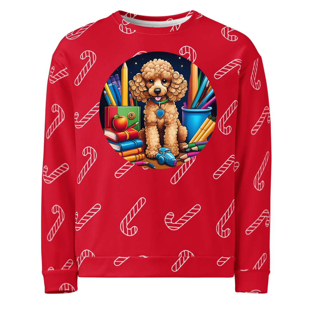 PugMug Custom Tan Poodle Ugly Christmas Sweatshirt
