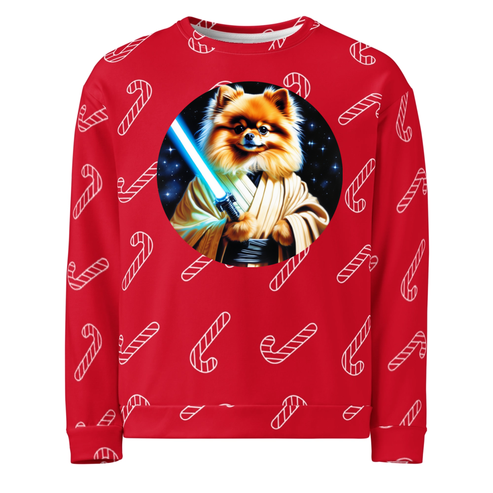 PugMug Custom Tan Pomeranian Ugly Christmas Sweatshirt