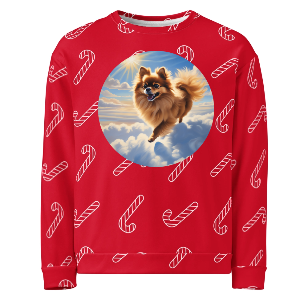 PugMug Custom Tan Pomeranian Ugly Christmas Sweatshirt