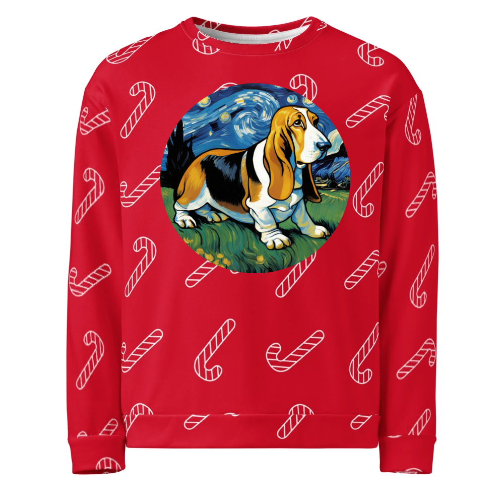 PugMug Custom Basset Hound Ugly Christmas Sweatshirt