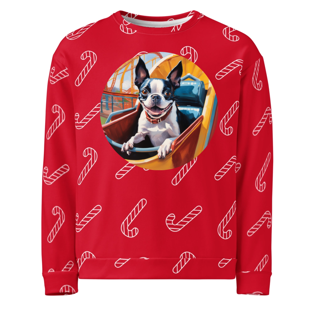PugMug Custom Boston Terrier Ugly Christmas Sweatshirt