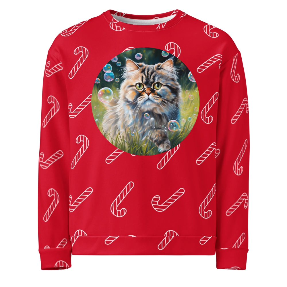 PugMug Custom Tabby Persian Cat Ugly Christmas Sweatshirt