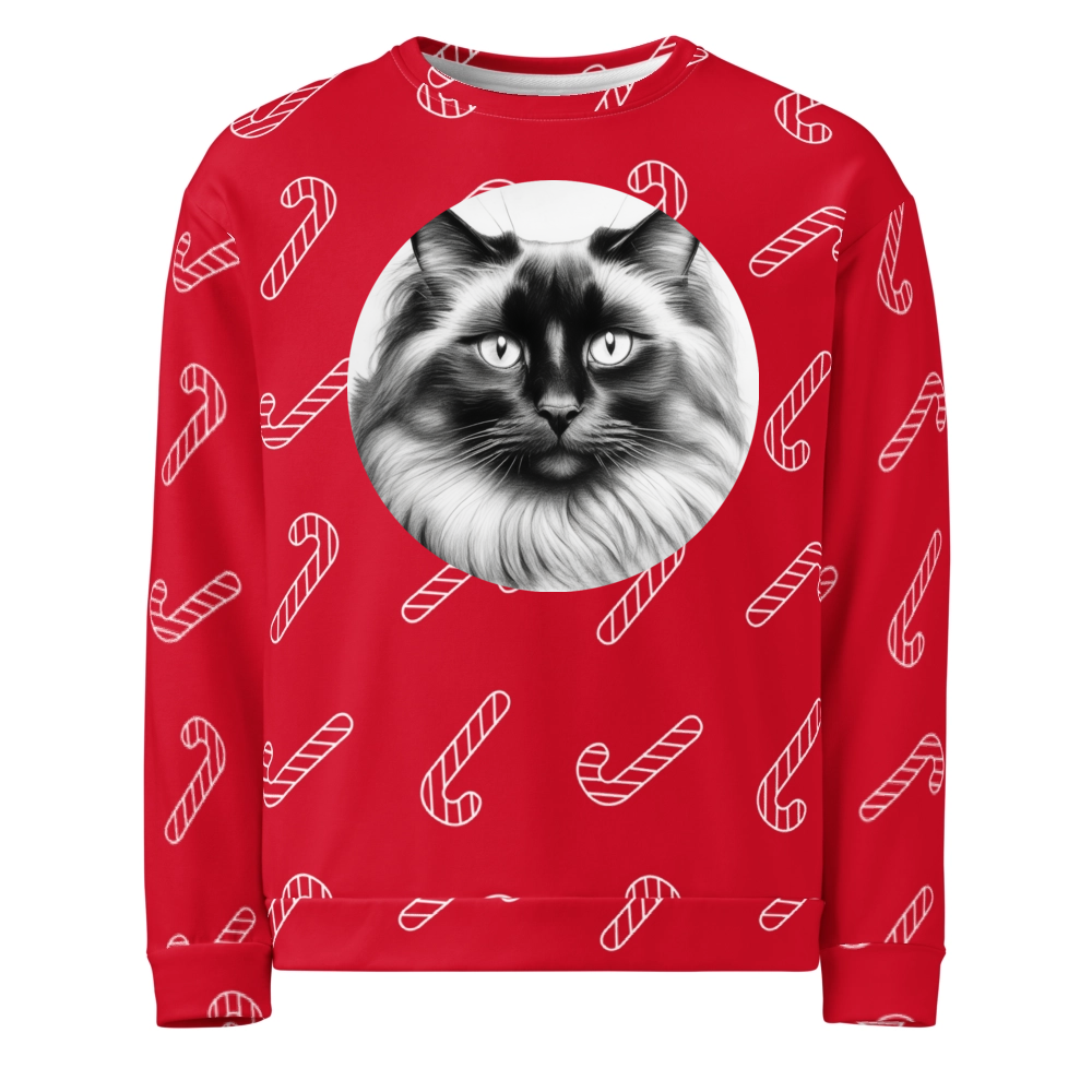 PugMug Custom Black Ragdoll Cat Ugly Christmas Sweatshirt