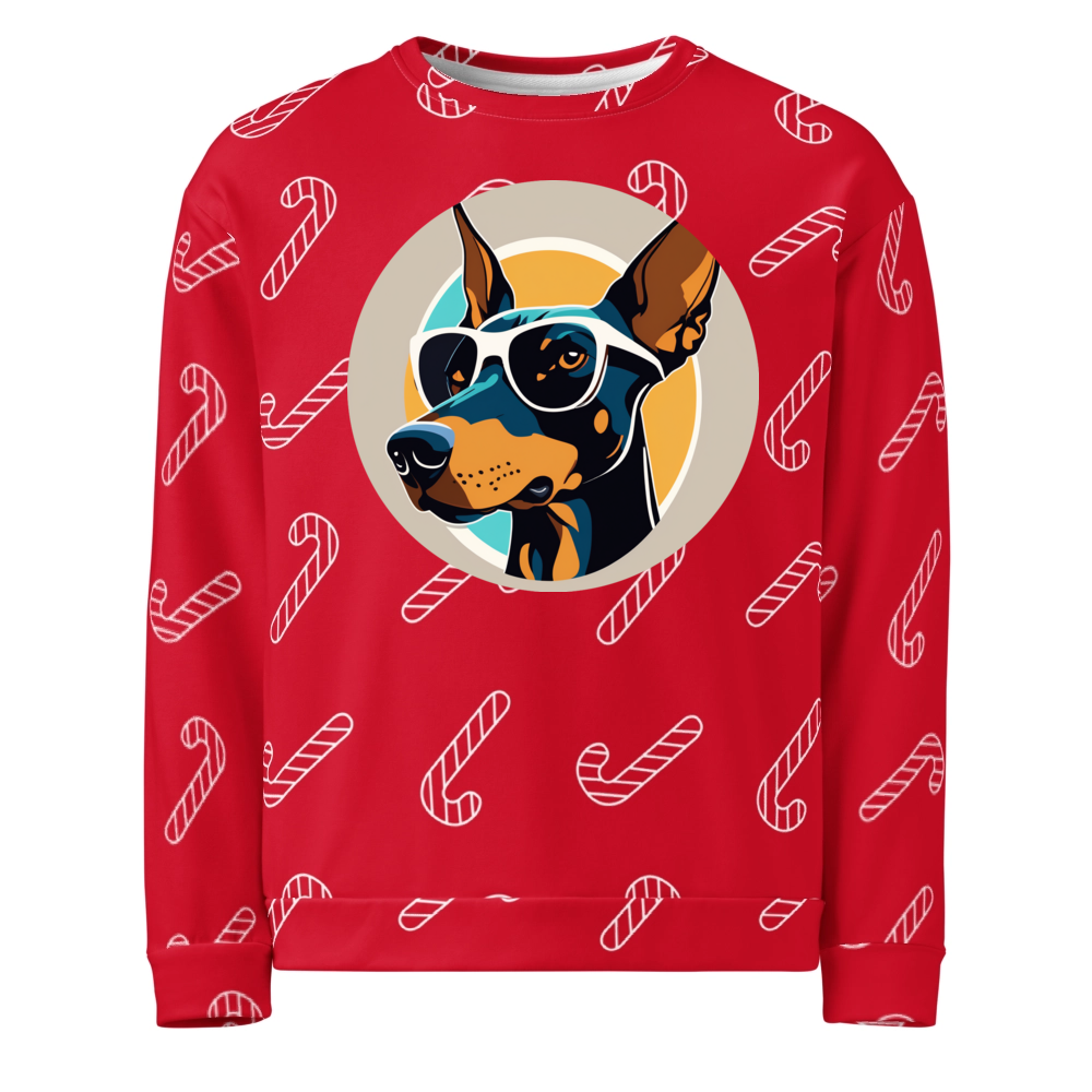 PugMug Custom Doberman Pinscher Ugly Christmas Sweatshirt