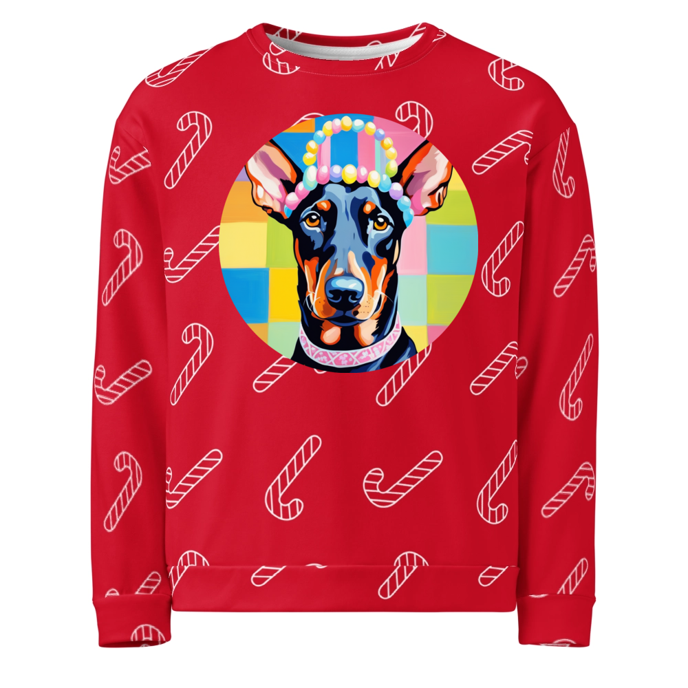 PugMug Custom Doberman Pinscher Ugly Christmas Sweatshirt