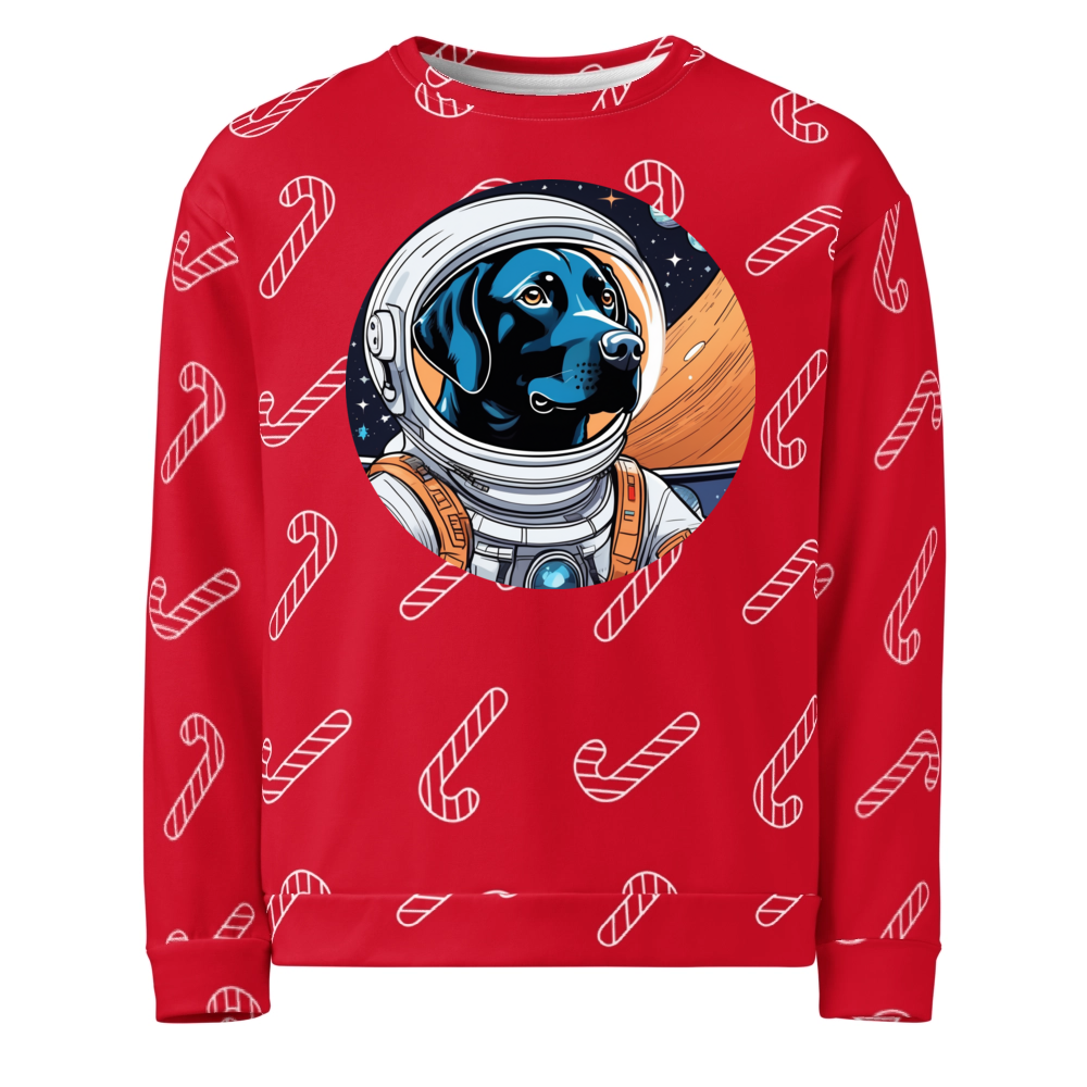 PugMug Custom Black Labrador Retriever Ugly Christmas Sweatshirt