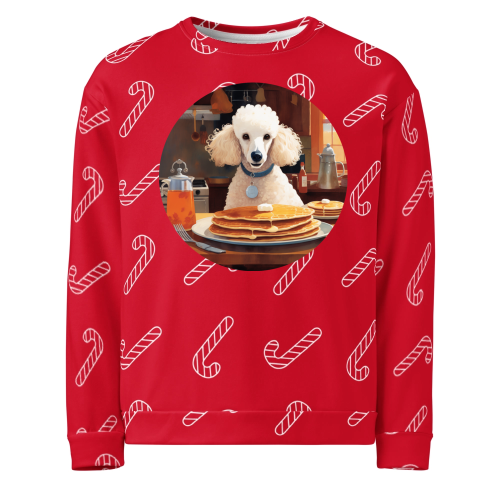 PugMug Custom White Poodle Ugly Christmas Sweatshirt