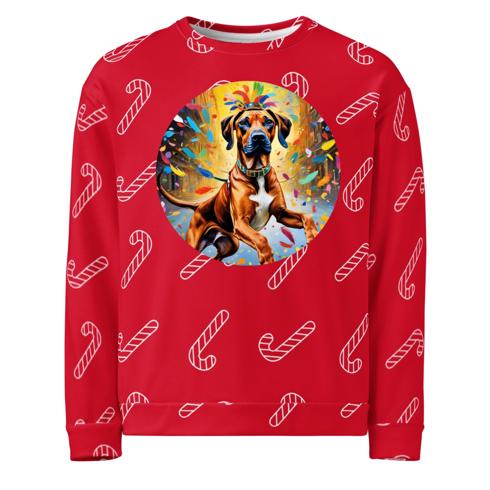 PugMug Custom Rhodesian Ridgeback Ugly Christmas Sweatshirt