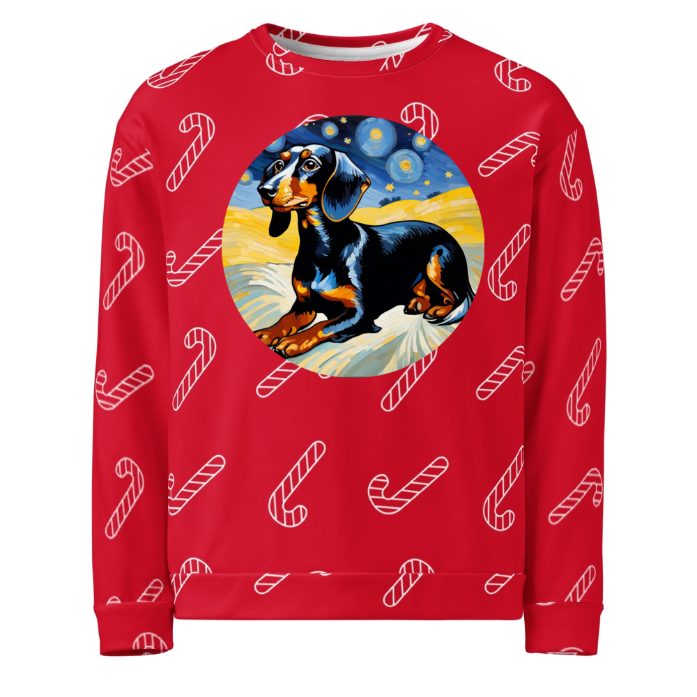 PugMug Custom Black Dachshund Ugly Christmas Sweatshirt