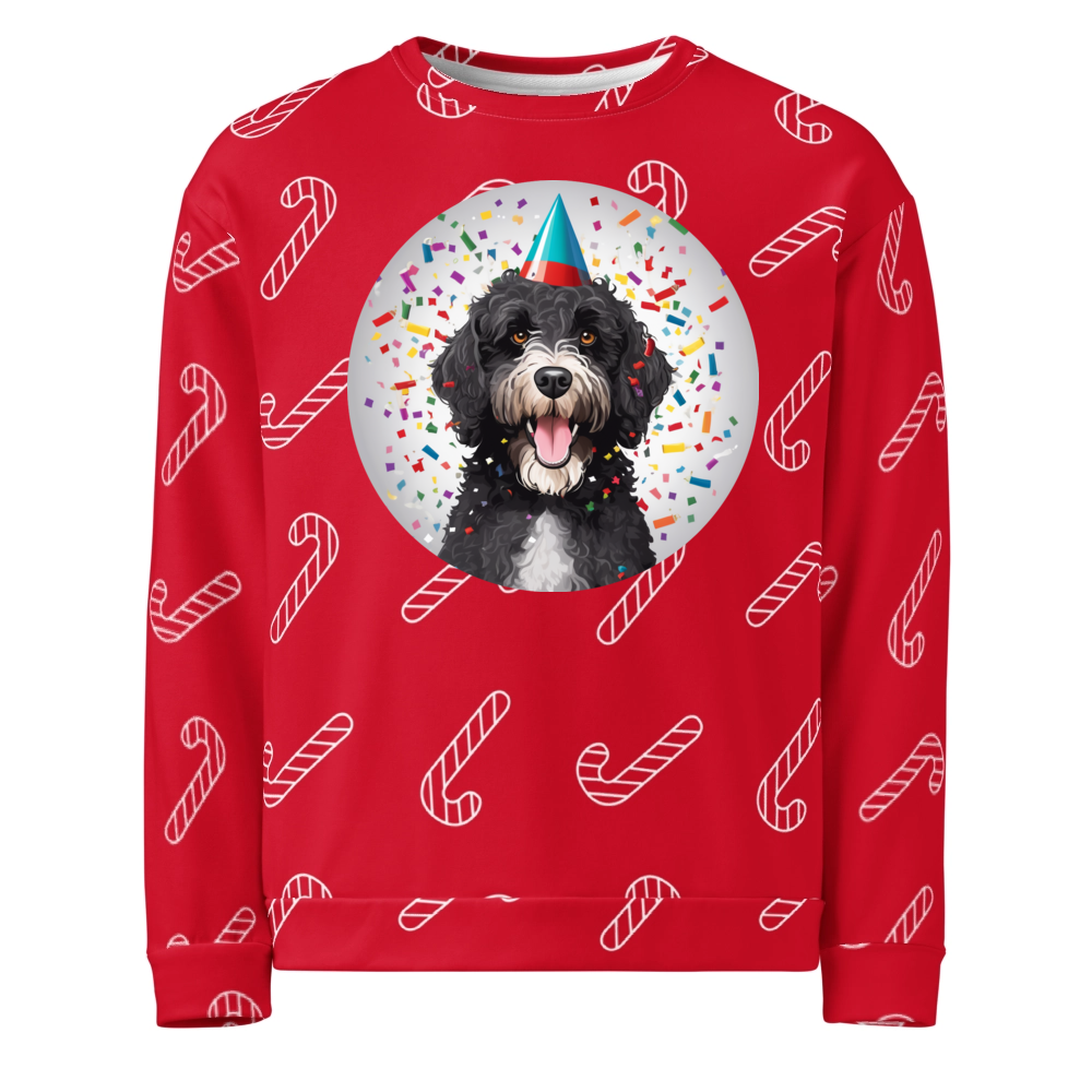 PugMug Custom Portuguese Water Dog Ugly Christmas Sweatshirt