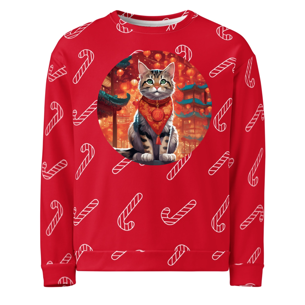 PugMug Custom Tabby Companion Cat Ugly Christmas Sweatshirt
